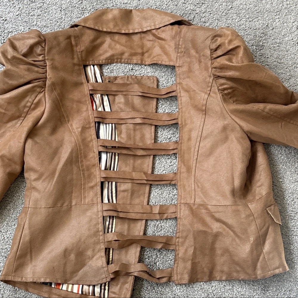 Gracia Women's Rust brown Faux suede Lightweight Jacket Size M - Picture 13 of 16